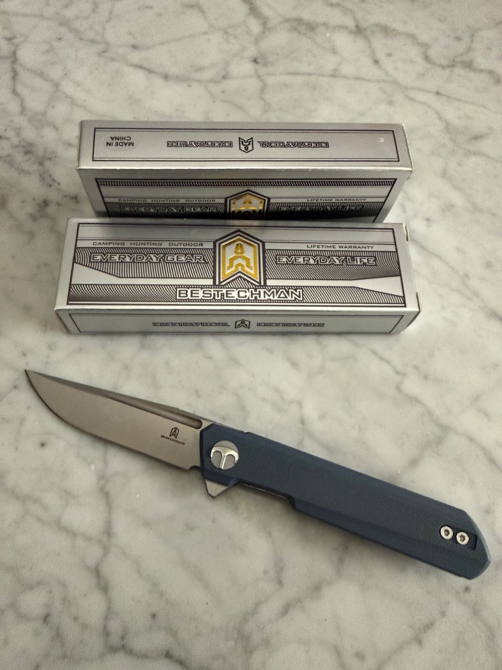 Men's Folding Knife - Blue Handle